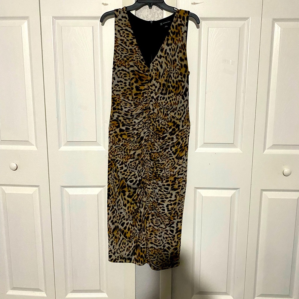 INC animal print midi dress